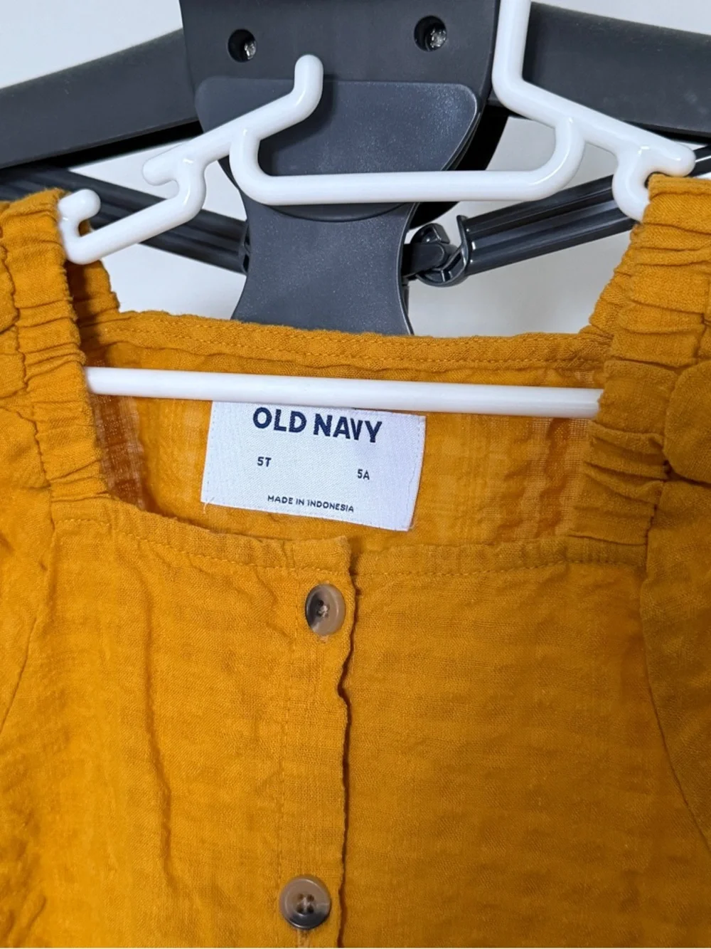 👗 EEUC Old Navy Girls' Mustard Button-Front Dress sz 5 - Picture 3 of 4